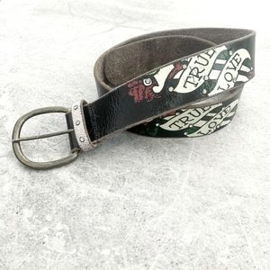 Ed Hardy tattoed leather belt